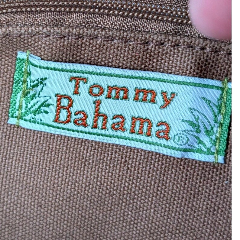 Vintage Tommy Bahama Tapestry Handbag | Tropical Palm Tree Top Handle Tote image 5