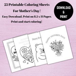 Mother&#39;s Day Coloring Pages: Kids Printable Activity Sheets (PDF)