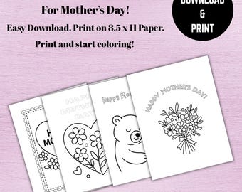 Mother's Day Coloring Pages: Kids Printable Activity Sheets (PDF)