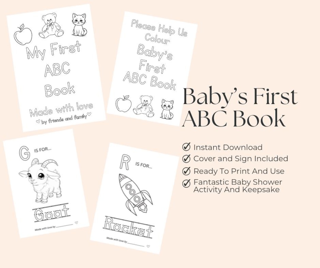 Baby's First ABC Coloring Book: Printable Alphabet Activity (digital ...