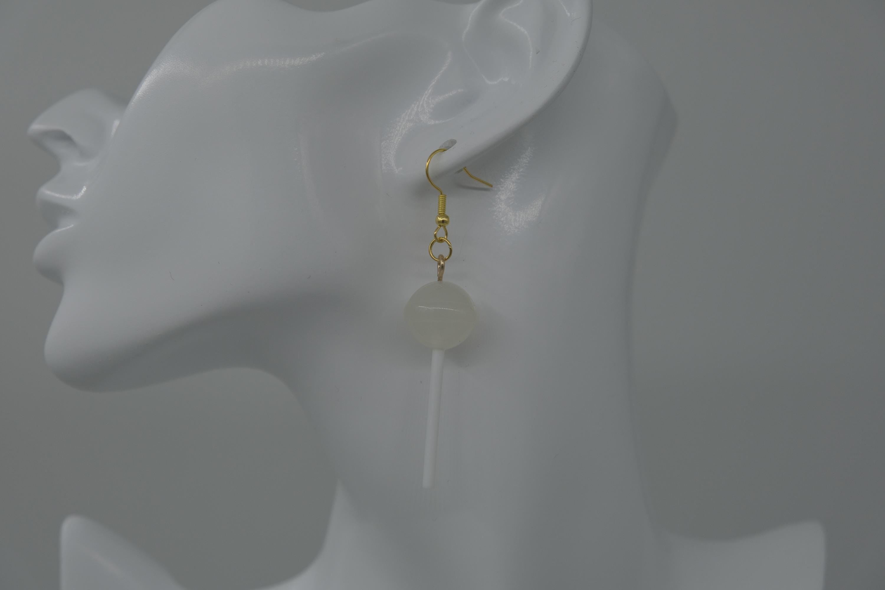 Orecchini Pendenti Con Lecca-lecca A Forma Di Cuore Da Donna Orecchini A Goccia Di Cibo Di Simulazione Del Colore Della Caramella Oro