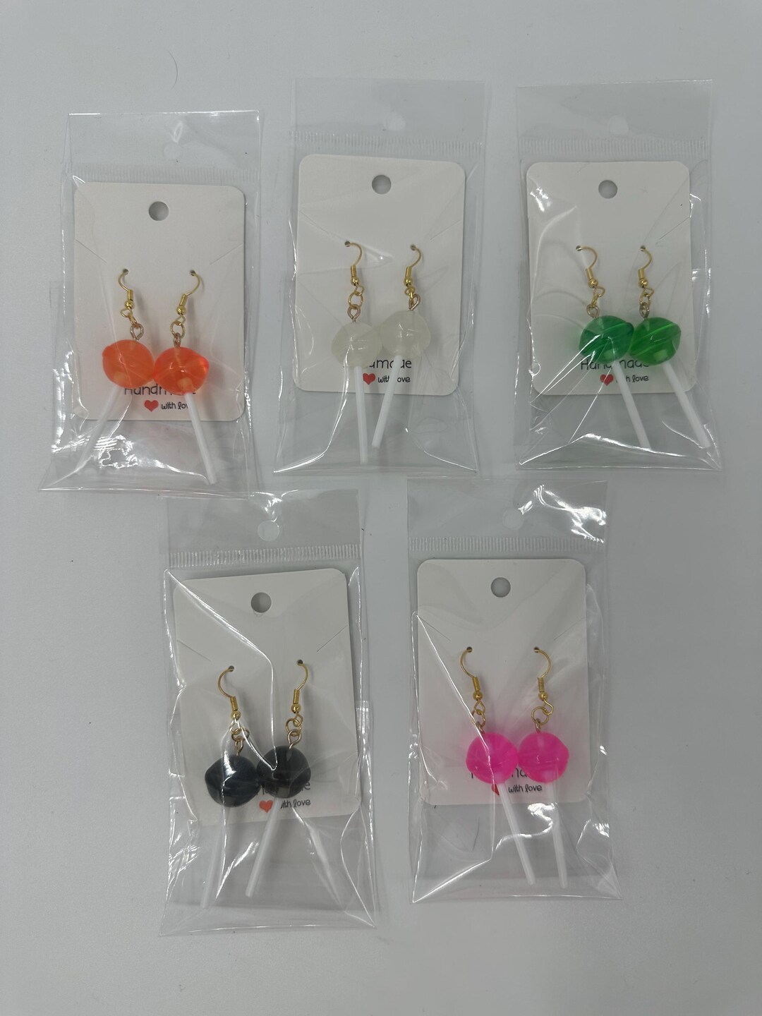 OAOSDH 5 Paia di Orecchini A Forma di Lecca -Lecca, Orecchini Creativi, Orecchini Divertenti Carini, Orecchini alla Moda E Personalizzati, Orecchini da Festa