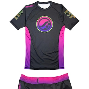 BJJ No gi Uniform Shoyoroll Batch 143 Malibu Rash guard (Short Sleeves) & MMA Shorts | Grappling Uniform Nogi Set - Free Shipping Globally
