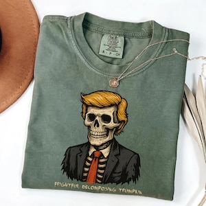Trump Skeleton Halloween Shirt, FDT Halloween Shirt, Anti Trump Pumpkin Shirt, Anti MAGA Parody Tee, Funny Political Skeleton Shirt