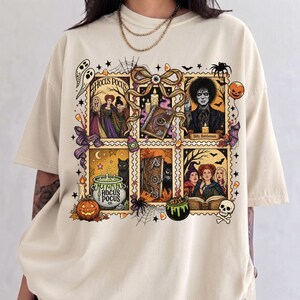 Comfort Colors® Hocus Pocus Patchwork-Shirt, Sanderson Sisters Halloween-T-Shirt, Billy Butcherson Salem Witch-Shirt, Retro-Grusel-Collage