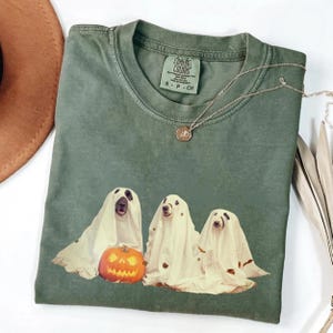 Halloween Dog Ghost Shirt Comfort Colors Cute Ghost Shirt Dog Mama Halloween Shirt Halloween Ghost Spooky Shirt Halloween Gift for Dog Lover