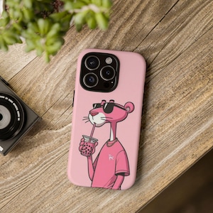 Cool Pink Panther Phone Case dla iPhone 15 14 13 12 11 i Samsung S24 S23 A Series – Cartoon Tough Cover