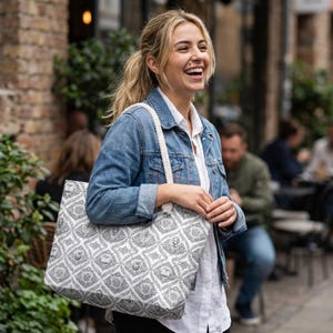 Gray Toile Teacher Motifs Weekender Bag | Education Icons, Classroom Pattern