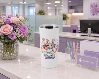Nurse Bunny Becher | Wunderliches medizinisches Kaninchen Trinkgefäß, Edelstahl 20oz