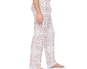Geometric Tile Teacher Motifs Pajama Pants | AOP All-Over Print