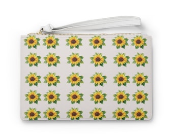 Bolso de mano con estampado de girasoles / Cartera de muñeca con estampado floral