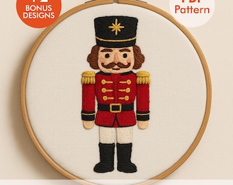 Nutcracker Embroidery Pattern PDF