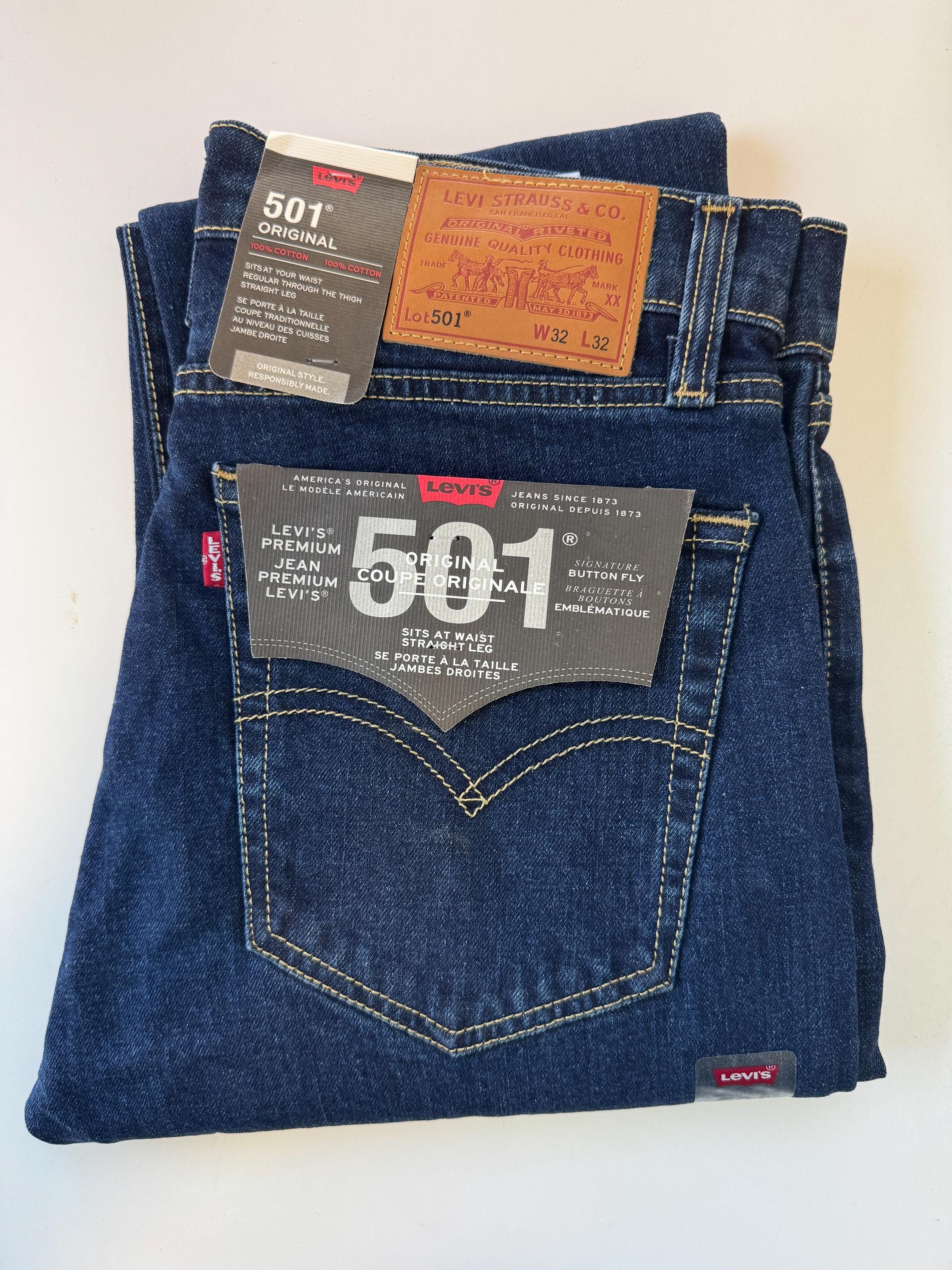 Levi's 501 Men's Jeans Dark Navy Blue- Original Vintage