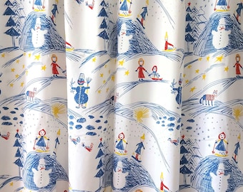2 m Vintage Baumwollstoff / Kinder Buntstift Zeichnung Muster / seltener Stoff aus den 1980er Jahren /
