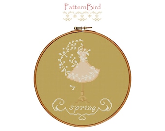 4 Seasons Spring. Instant Download PDF Cross Stitch Pattern