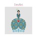 Deco girl with heart. Instant Download PDF Cross Stitch Pattern
