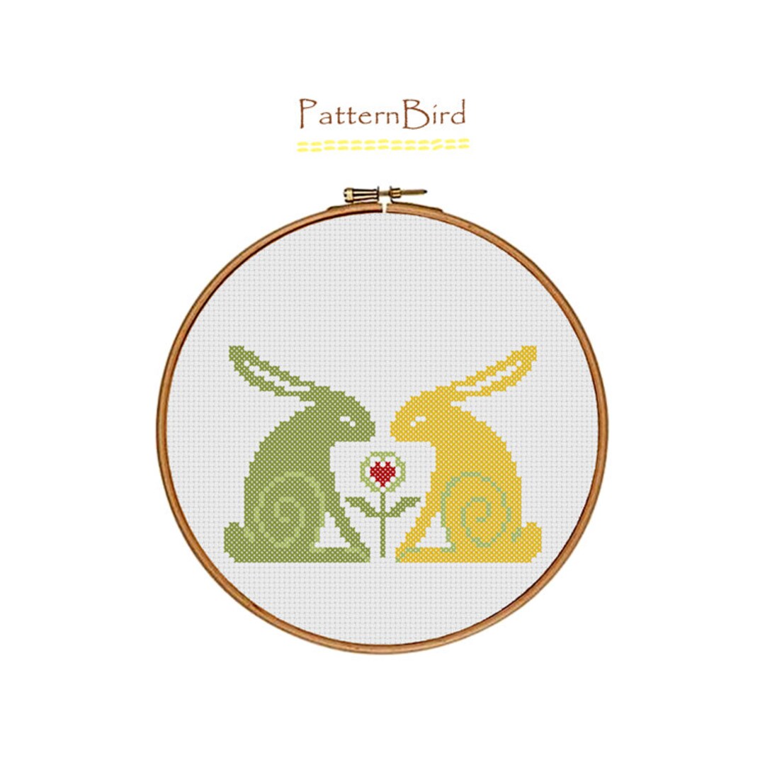 Spring Bunnies. Instant Download PDF Cross Stitch Pattern - Etsy