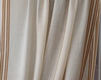 600er Vintage Gestreifter Vorhangstoff / Semi Sheer Webvorhangstoff 1,50 m x 6,20 m