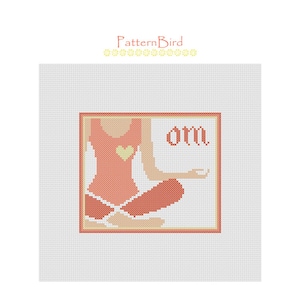 Meditating woman I. Instant Download PDF Cross Stitch Pattern