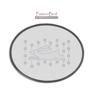 Snow Bunny. Instant Download  PDF Cross Stitch Pattern