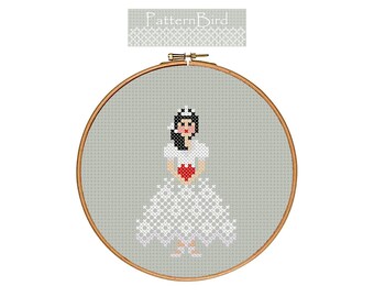 Little Snow Princess. Instant Download PDF Cross Stitch Pattern
