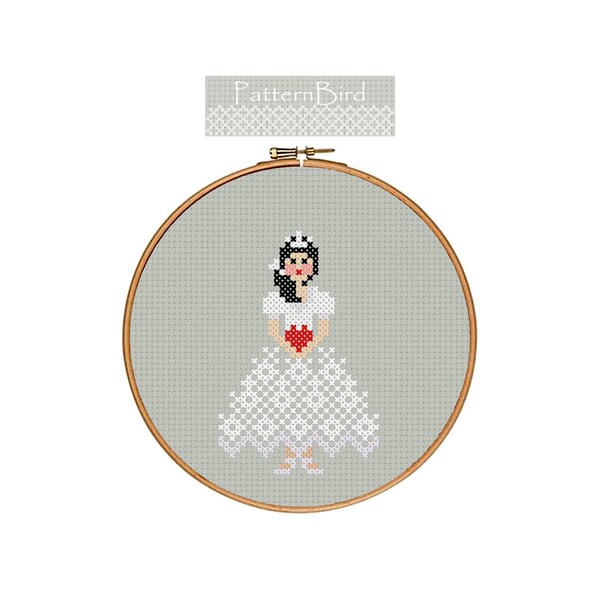 Little Snow Princess. Instant Download PDF Cross Stitch Pattern