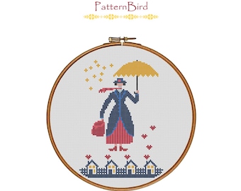Mary Poppins. Sofortiger Download PDF Kreuzstichmuster
