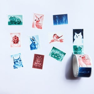 Wildlife animals stamp washi tape image 1