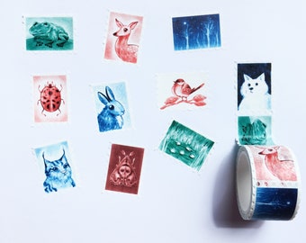 Wildlife animals stamp washi tape
