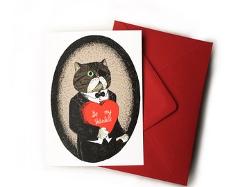 Cat Colonel Valentine's card persian exotic cat