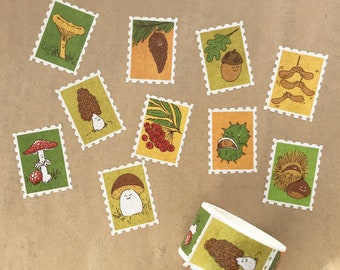 Forest foraging stamp washi tape