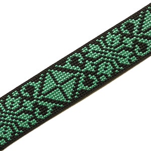Taśma żakardowa, indyjskie obramowanie sari, miętowozielona lamówka z tkaniny, wstążka tkana boho, lamówka do szycia w Indiach, wstążka rzemieślnicza, Junk Journaling - lace672