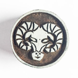Ram-motief, metalen blok, decoratieve drukstempel, houten stencils, diy-stempels, scrapbookingateliers, henna-stempel - 1 stuk - blk127
