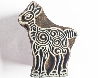 deer block, animal stamp, scrapbook stencil, textile printing stamp, wooden, handmade, Indian stamp, party favor, block - 1 pc - blk096