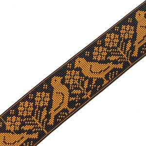 Garniture de tissu au point de croix, garniture Jacquard jaune, dentelle Saree, bordure Boho Sari, ruban d'oiseau tissé indien, dentelle Dupatta, artisanat de couture - lace701