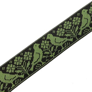 Guarnição Jacquard, Borda Saree Indiana, Guarnição de Tecido Verde, Renda Boho, Guarnição de Pássaro, Ponto Cruz, Guarnição de Costura Índia, Fita Artesanal - lace699
