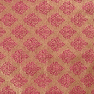 banarasi fabric, Indian fabric, gold brocade fabric, dress material, fuchsia motifs, brocade by the yard, diy - half yard and 1 yard - br106