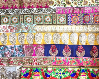 3 Yards Indian Zari 4 line Diamonte Bridal Sari Dupatta Craft Lace trim Border