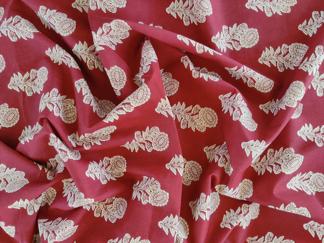Jaipur Block Print Fabric Fabric India Handprint Cotton Etsy