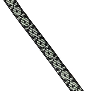 Taśma do szycia, żakardowa lamówka sari, szaro-zielona lamówka, lamówka z geometrycznym wzorem, lamówka indyjska boho, lamówka cięta na wymiar, koronka dupatta - lace719