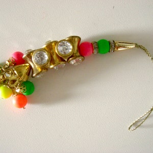 Neon veelkleurige kralen, festival kwast, tas hangen, ambachtelijke swag, sleutelhanger kwast, mode swag, handgemaakte kwasten - 2 stuks - chr002