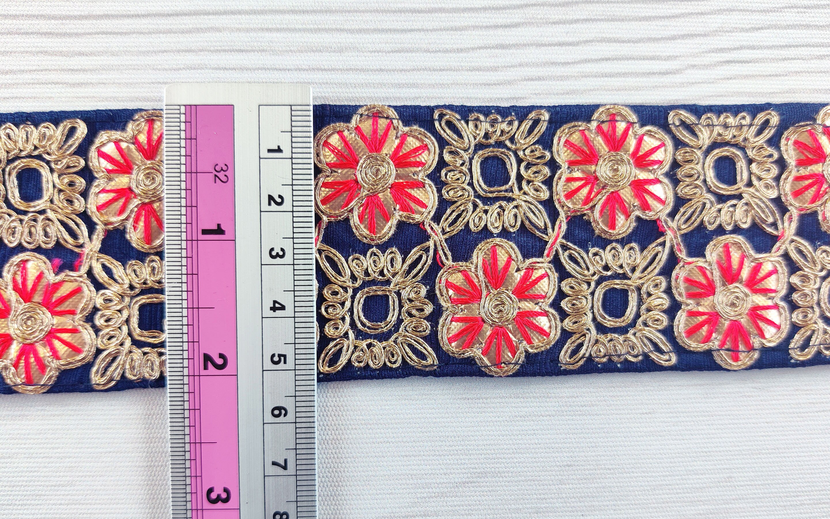 インド レース、ネイビー ブルー レース、サリー ボーダー、インド