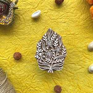 handgemachter Holzstempel, florales Motiv, Stoffschablone, Partyliebe, Scrap Booking Druckblöcke, dekorativ, Diy Basteln - 1 Stk - blk196