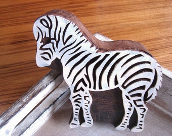 hand carved, metal stamp, zebra printing block, pottery stamp, card making, antique stamp, zebra block, wooden block - 1 pc - blk003