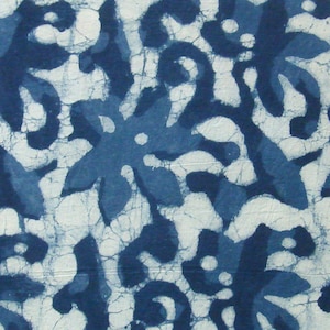 Indigo Print Fabric - Floral Pattern - 1 Yard - ctjp243