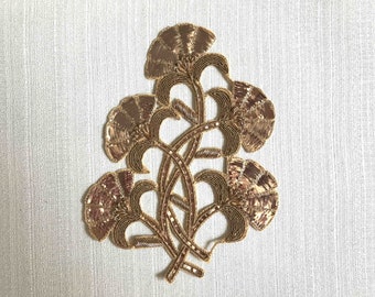 indian applique, india embroidery, boho patch, diy craft, decorative, dress making embellishments, sewing appliques, gold - 1 piece - mtf280