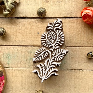 indian block, flower printing block, floral print stamp, hand carved block, decorative block, creative textile blocks - 1 pc - blk214