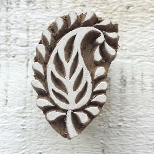 paisley-blokken, handgemaakte stempel, Indiaas motief, textieldruk, stoffenstencil, scrapbookingateliers, houten blokken, kaarten maken - 1 stuk - blk139