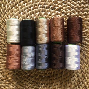 machine embroidery thread, art silk thread, indian silk thread, faux silk thread, Neutral Threads - set of 10 shades