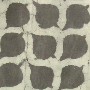 Hand Printed Cotton Fabric - Brown and White - Leaf Motifs - Fabric By The Yard - Indian Cotton - 1 Yard - ctjp227